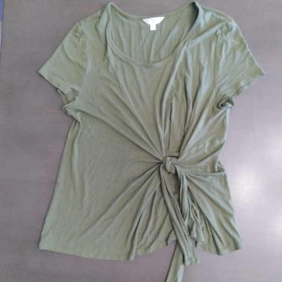 Short Sleeve Blouse w/ Tie Front | Time And Tru | XXL - Picture 1 of 4